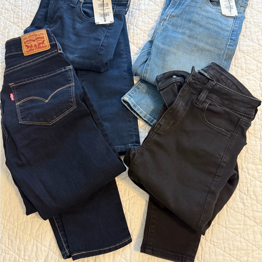 Levi's, Joes, Gwenevere, American Eagle, Blue Jeans 4 Pair